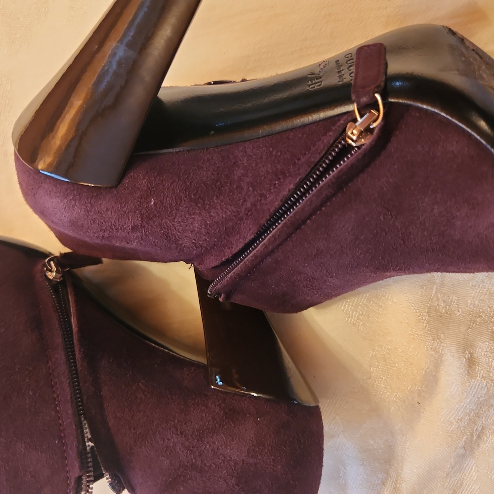 Gucci/Elegant Women's Suede Ankle Boots in Rich Brown - Picture 8 of 13